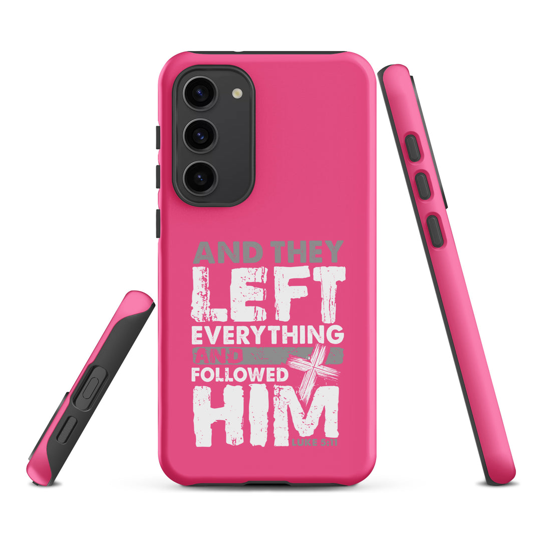 Christian Phone Case Left Everything Cross Pink for Samsung® Samsung® Phone Cases   