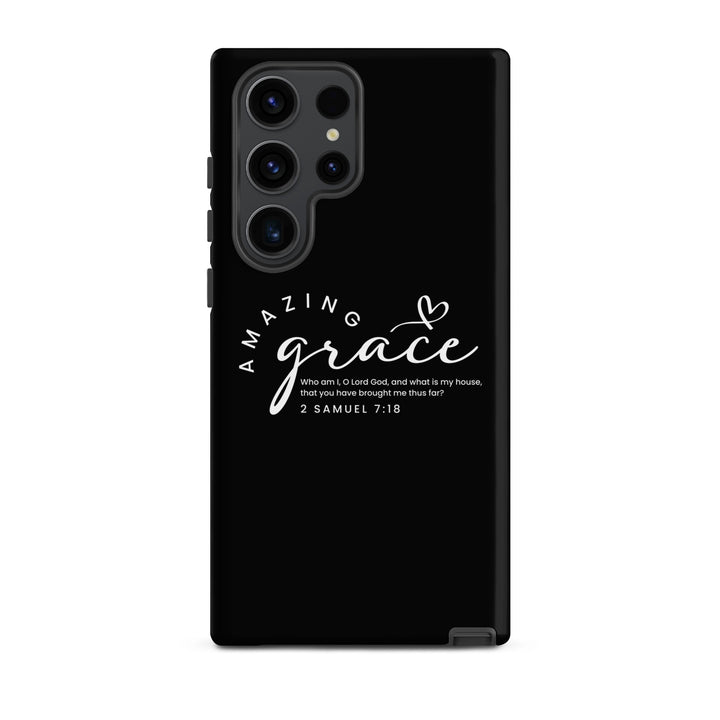 Christian Phone Case Amazing Grace Heart Black for Samsung® Samsung® Phone Cases Matte Samsung Galaxy S23 Ultra 