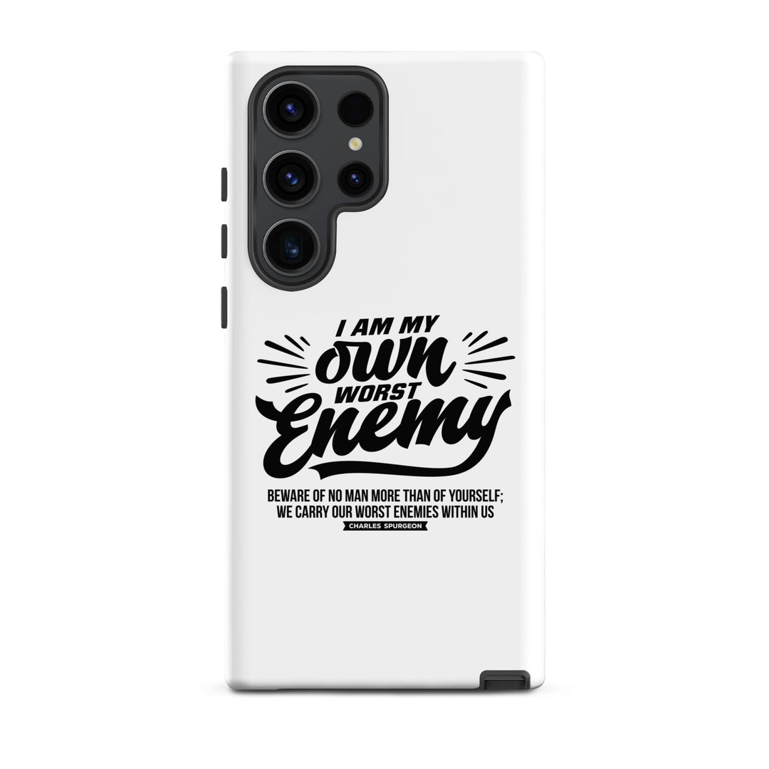 Christian Phone Case Worst Enemy White for Samsung® Samsung® Phone Cases Matte Samsung Galaxy S23 Ultra 