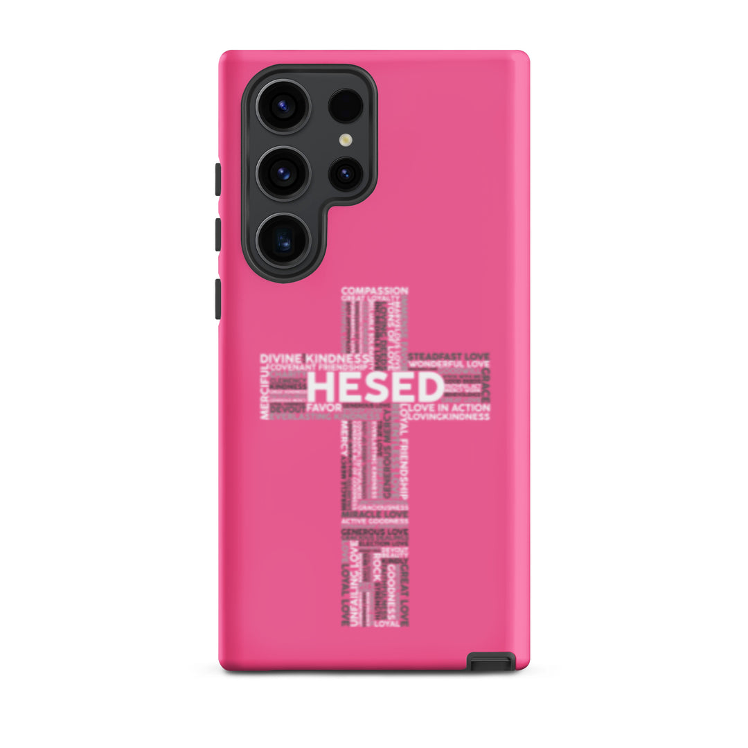 Christian Phone Case Hesed Cross Pink for Samsung® Samsung® Phone Cases Matte Samsung Galaxy S23 Ultra 