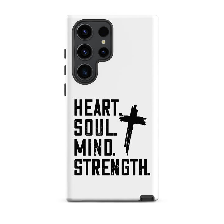 Christian Phone Case Heart Soul Mind Strength White for Samsung® Samsung® Phone Cases Matte Samsung Galaxy S23 Ultra 