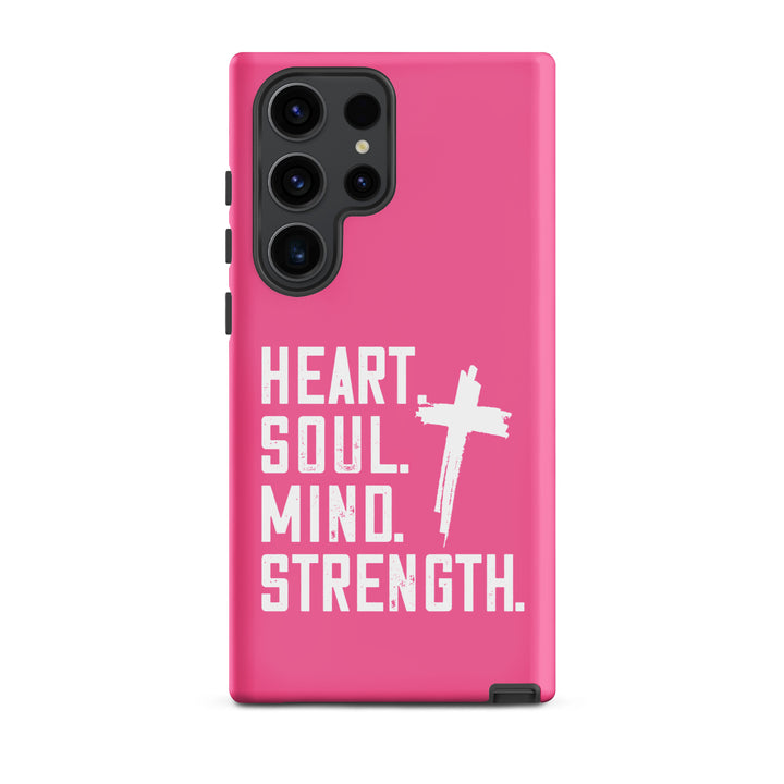 Christian Phone Case Heart Soul Mind Strength Pink for Samsung® Samsung® Phone Cases Matte Samsung Galaxy S23 Ultra 