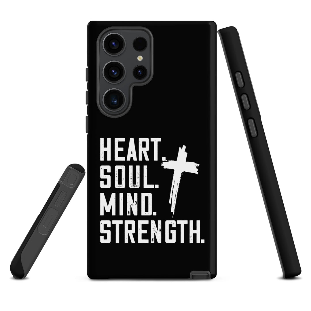 Christian Phone Case Heart Soul Mind Strength Black  for Samsung® Samsung® Phone Cases   