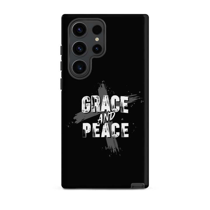 Christian Phone Case Grace and Peace Cross Black for Samsung® Samsung® Phone Cases Matte Samsung Galaxy S23 Ultra 