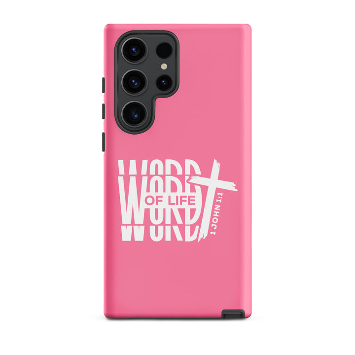 Christian Phone Case Word of Life Cross Pink for Samsung® Samsung® Phone Cases Matte Samsung Galaxy S23 Ultra 