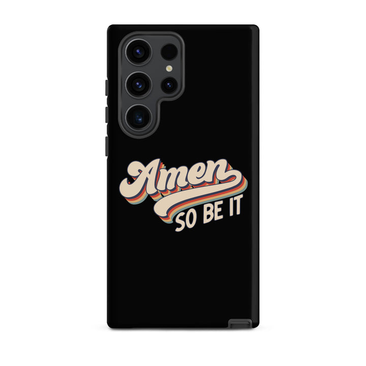 Christian Phone Case Amen So Be It Black for Samsung® Samsung® Phone Cases Matte Samsung Galaxy S23 Ultra 