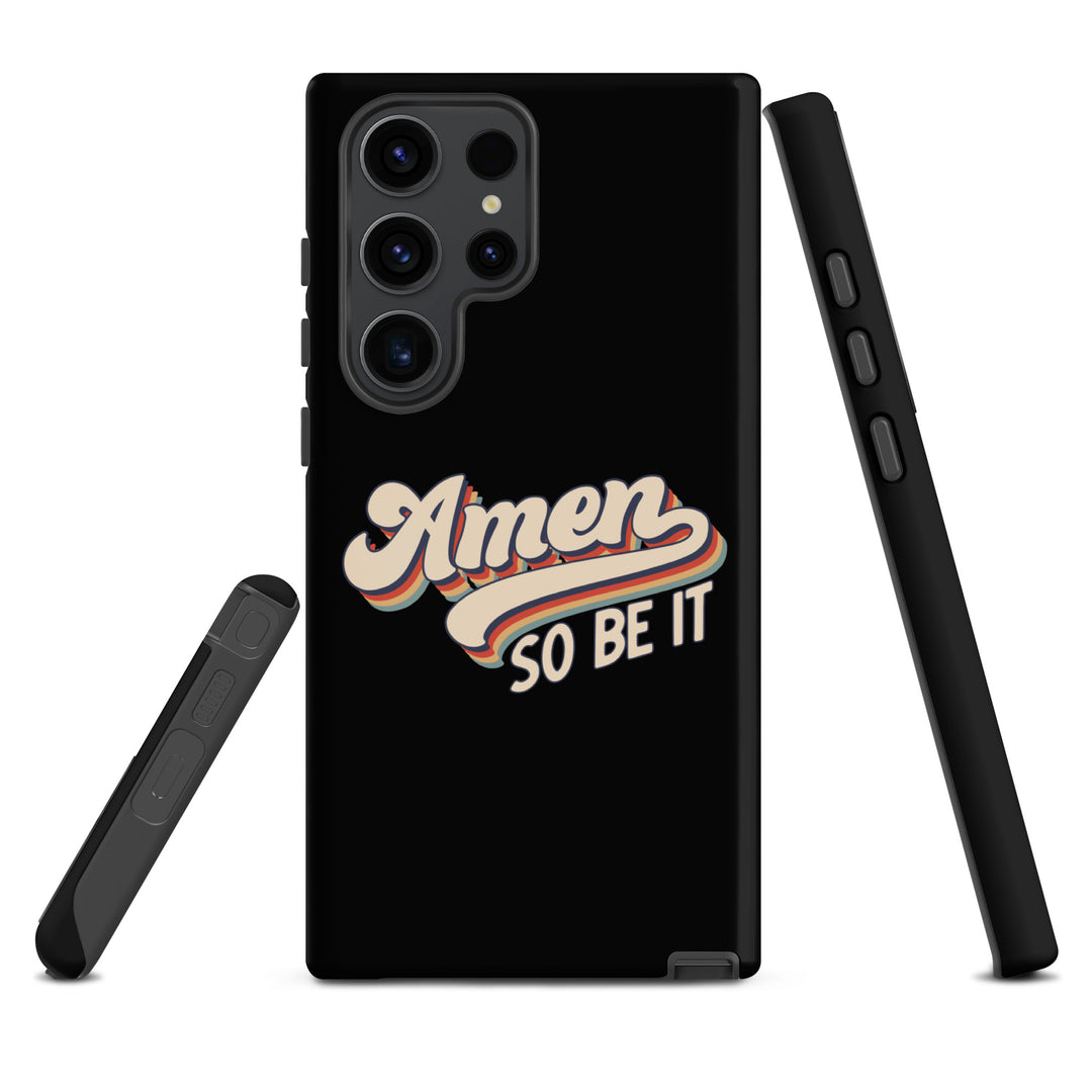 Christian Phone Case Amen So Be It Black for Samsung® Samsung® Phone Cases   