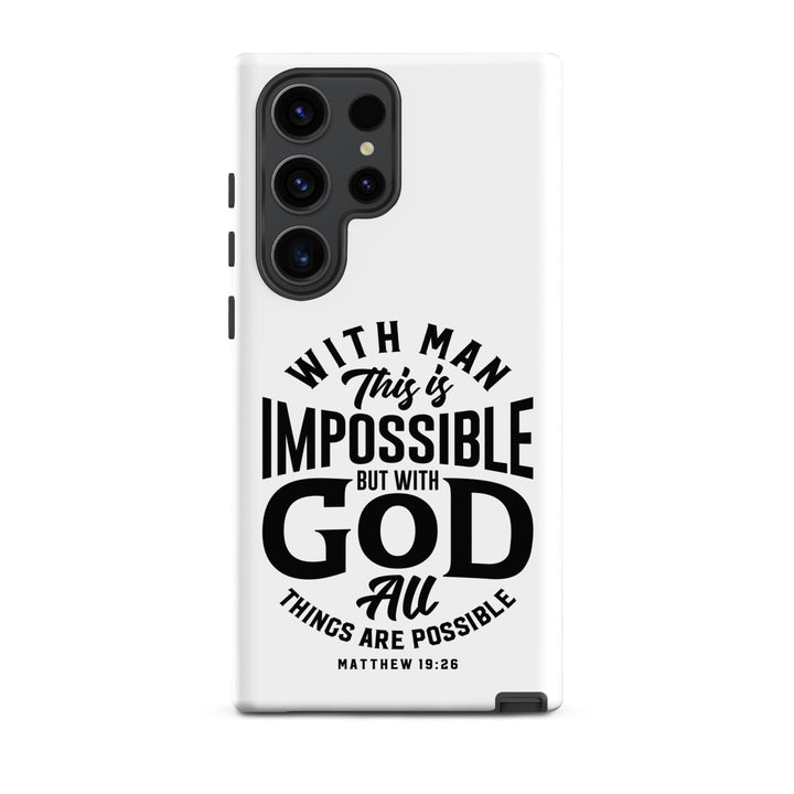 Christian Phone Case All Things Possible White for Samsung® Samsung® Phone Cases Matte Samsung Galaxy S23 Ultra 