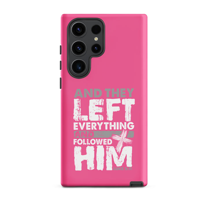 Christian Phone Case Left Everything Cross Pink for Samsung® Samsung® Phone Cases Matte Samsung Galaxy S23 Ultra 