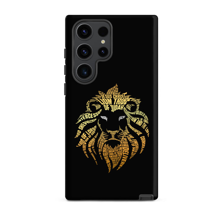 Christian Phone Case Lion Word Cloud Black for Samsung® Samsung® Phone Cases Matte Samsung Galaxy S23 Ultra 