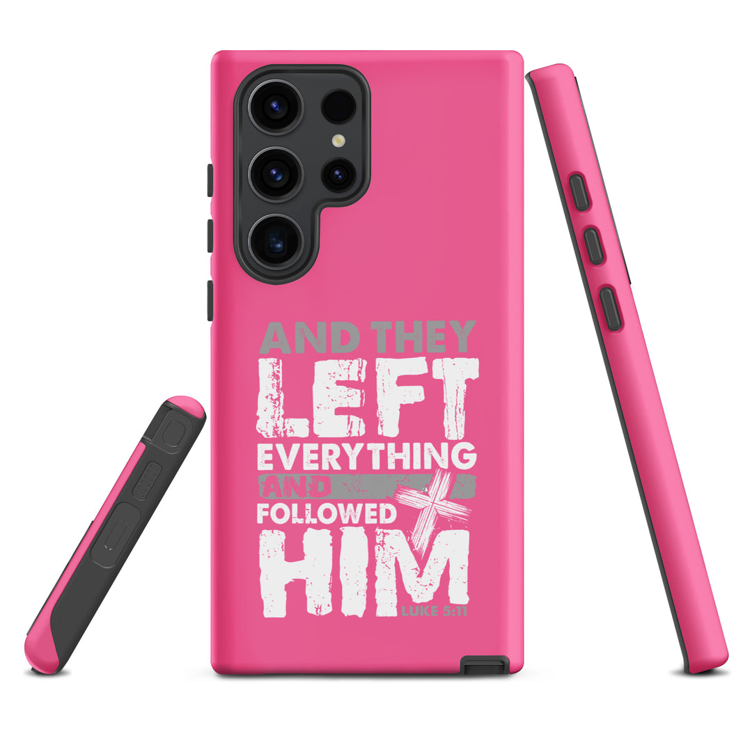 Christian Phone Case Left Everything Cross Pink for Samsung® Samsung® Phone Cases   