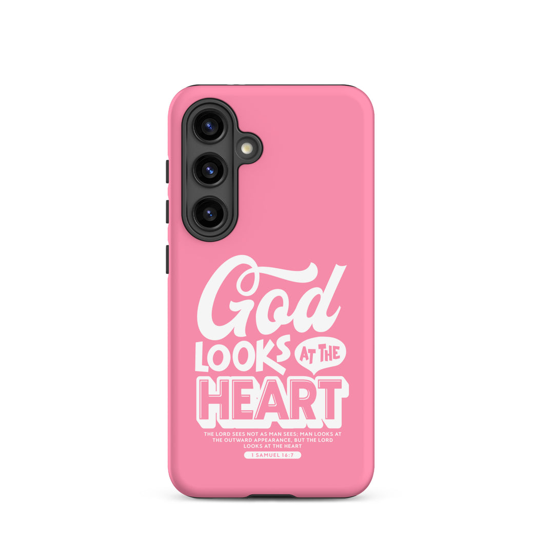 Christian Phone Case God Looks At Heart  for Samsung® Samsung® Phone Cases Matte Samsung Galaxy S24 