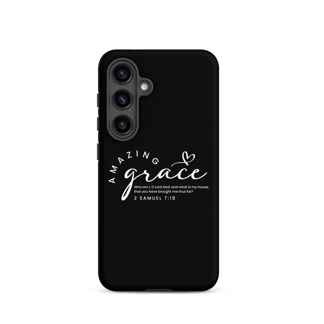 Christian Phone Case Amazing Grace Heart Black for Samsung® Samsung® Phone Cases Matte Samsung Galaxy S24 