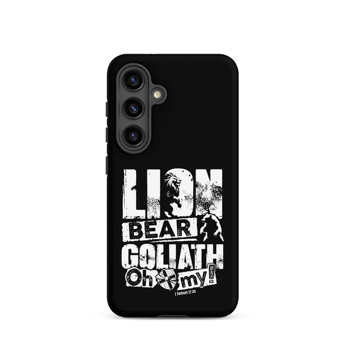 Christian Phone Case Lion Bear Goliath Black for Samsung® Samsung® Phone Cases Matte Samsung Galaxy S24 