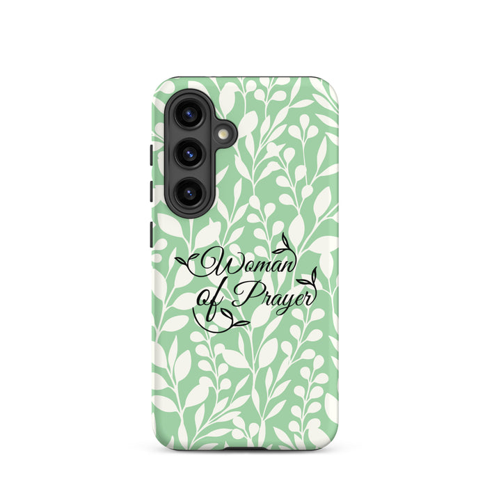 Christian Phone Case Woman of Prayer Green for Samsung® Samsung® Phone Cases Matte Samsung Galaxy S24 