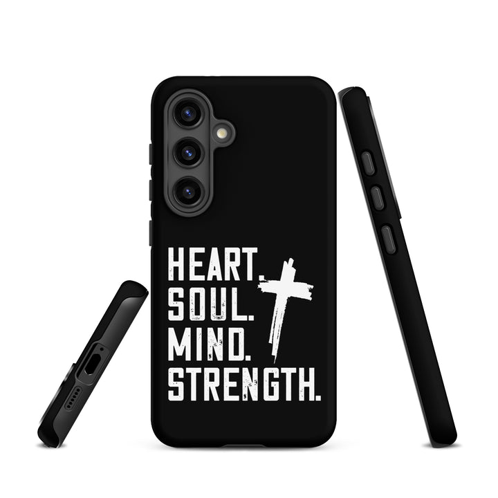 Christian Phone Case Heart Soul Mind Strength Black  for Samsung® Samsung® Phone Cases   