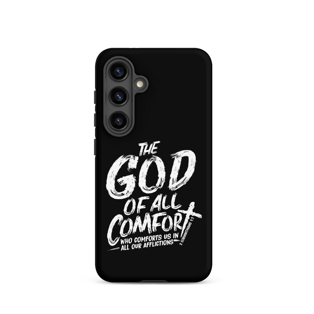 Christian Phone Case God of All Comfort Black for Samsung® Samsung® Phone Cases Matte Samsung Galaxy S24 