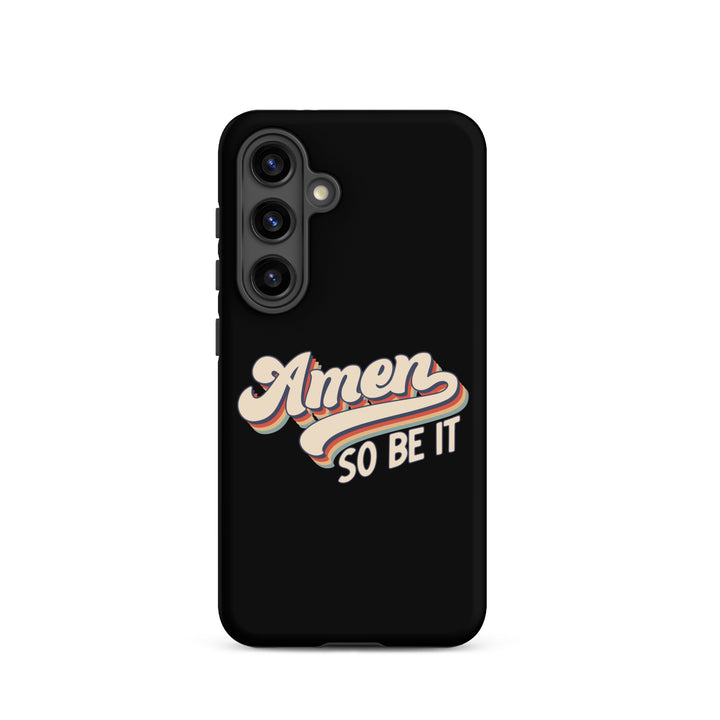 Christian Phone Case Amen So Be It Black for Samsung® Samsung® Phone Cases Matte Samsung Galaxy S24 