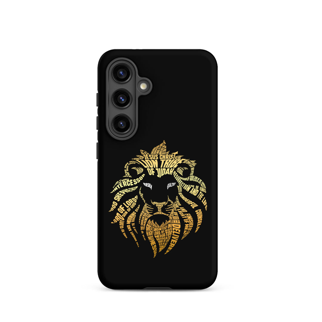 Christian Phone Case Lion Word Cloud Black for Samsung® Samsung® Phone Cases Matte Samsung Galaxy S24 