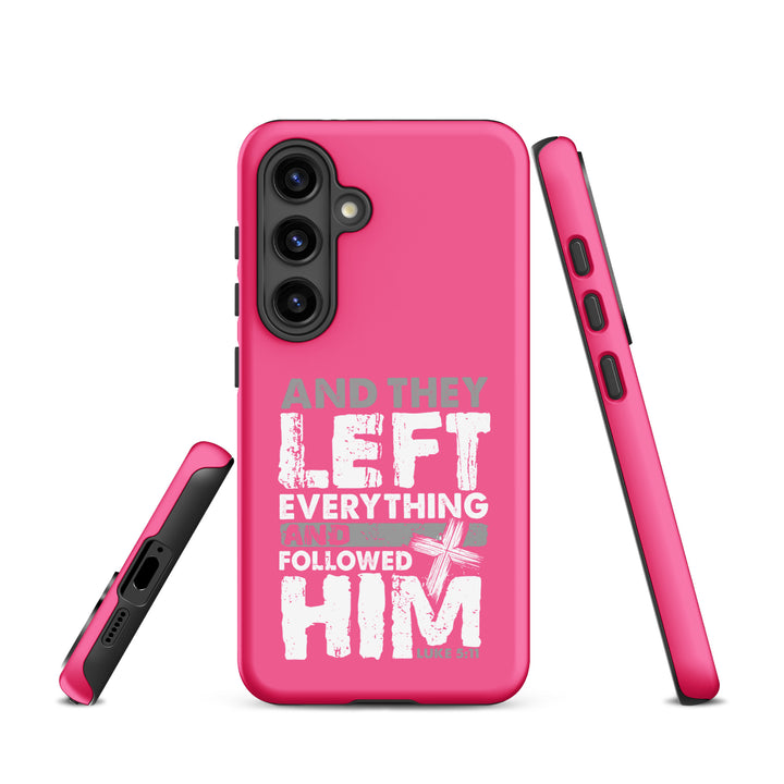 Christian Phone Case Left Everything Cross Pink for Samsung® Samsung® Phone Cases   