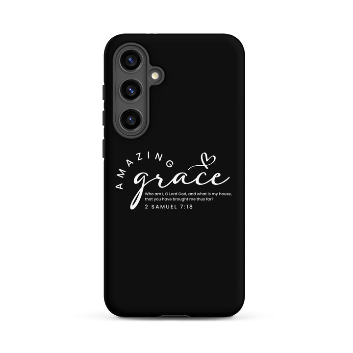 Christian Phone Case Amazing Grace Heart Black for Samsung® Samsung® Phone Cases Matte Samsung Galaxy S24 Plus 