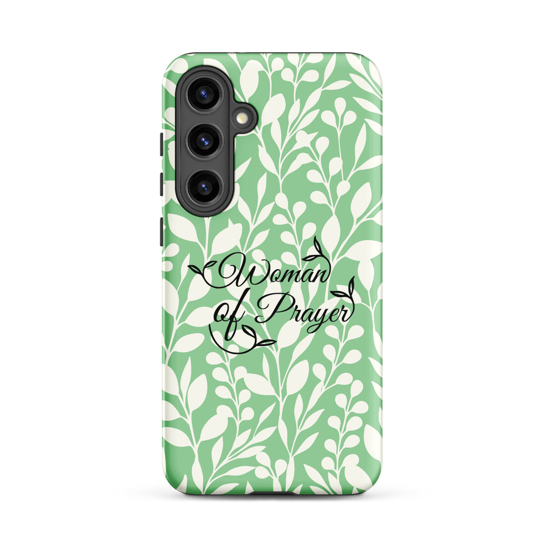 Christian Phone Case Woman of Prayer Green for Samsung® Samsung® Phone Cases Matte Samsung Galaxy S24 Plus 