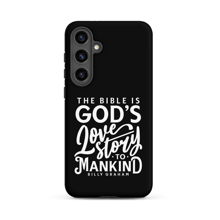 Christian Phone Case God's Love Story Black for Samsung® Samsung® Phone Cases Matte Samsung Galaxy S24 Plus 