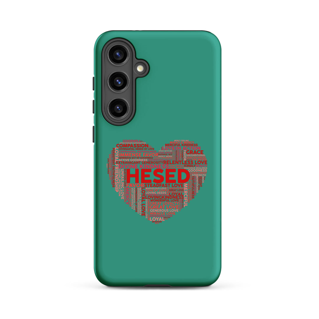 Christian Phone Case Hesed Heart Teal for Samsung® Samsung® Phone Cases Matte Samsung Galaxy S24 Plus 