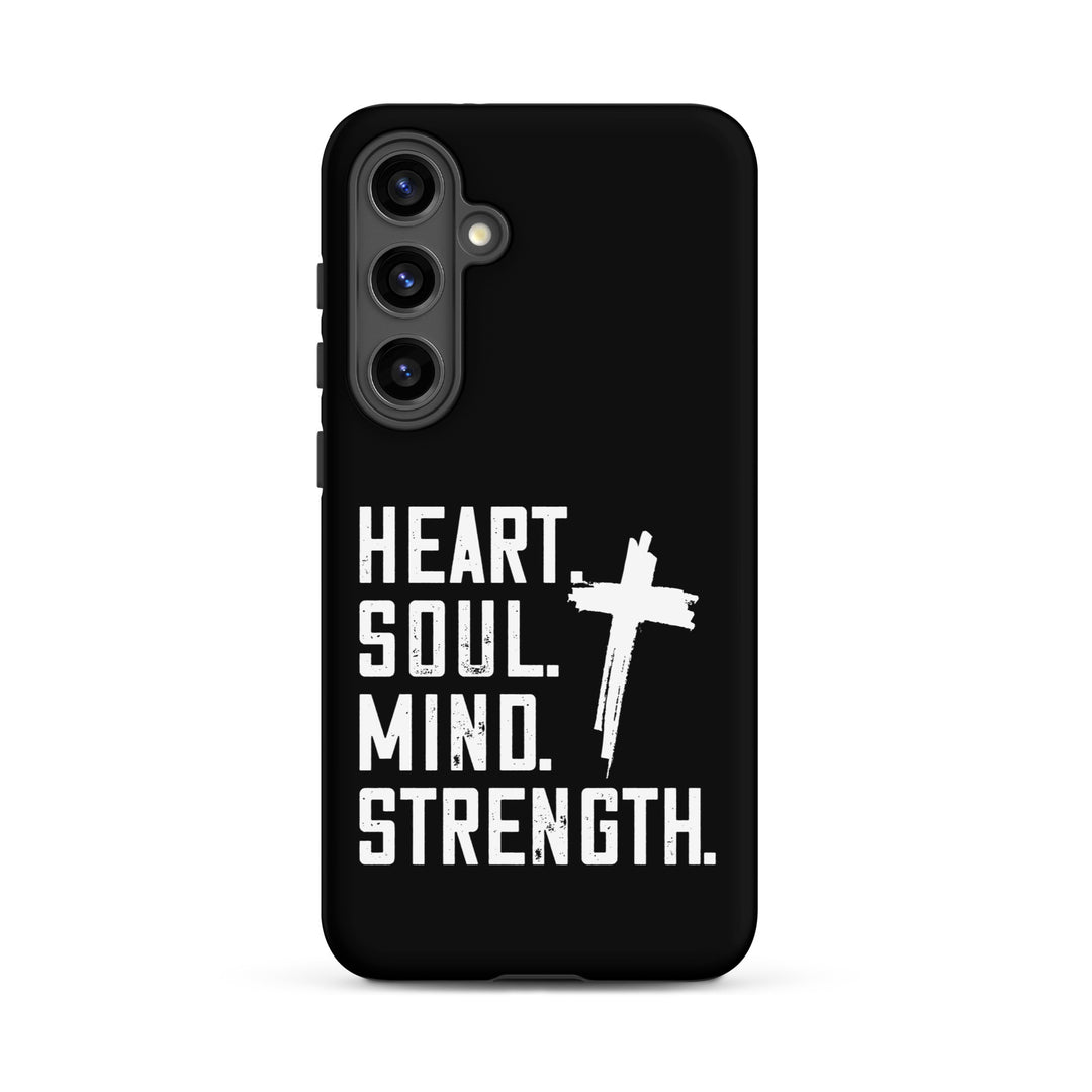 Christian Phone Case Heart Soul Mind Strength Black  for Samsung® Samsung® Phone Cases Matte Samsung Galaxy S24 Plus 