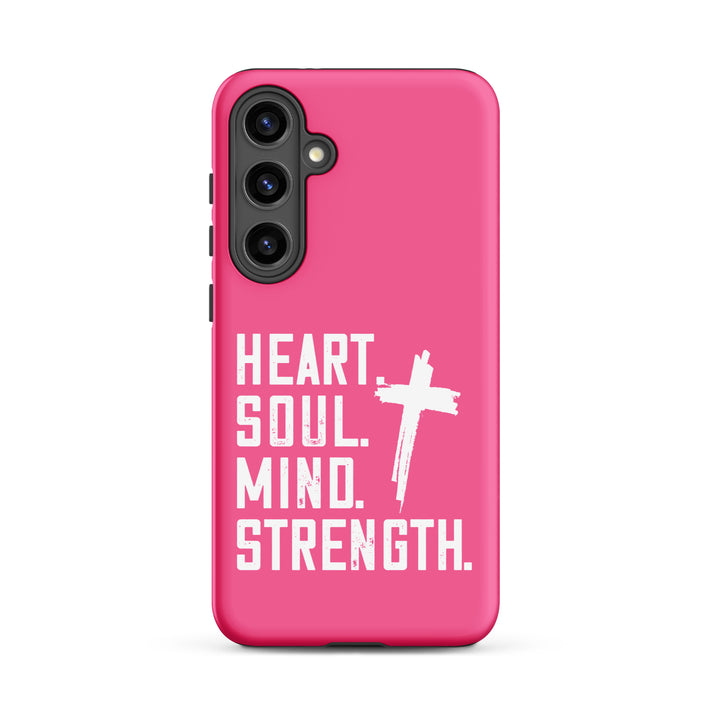 Christian Phone Case Heart Soul Mind Strength Pink for Samsung® Samsung® Phone Cases Matte Samsung Galaxy S24 Plus 