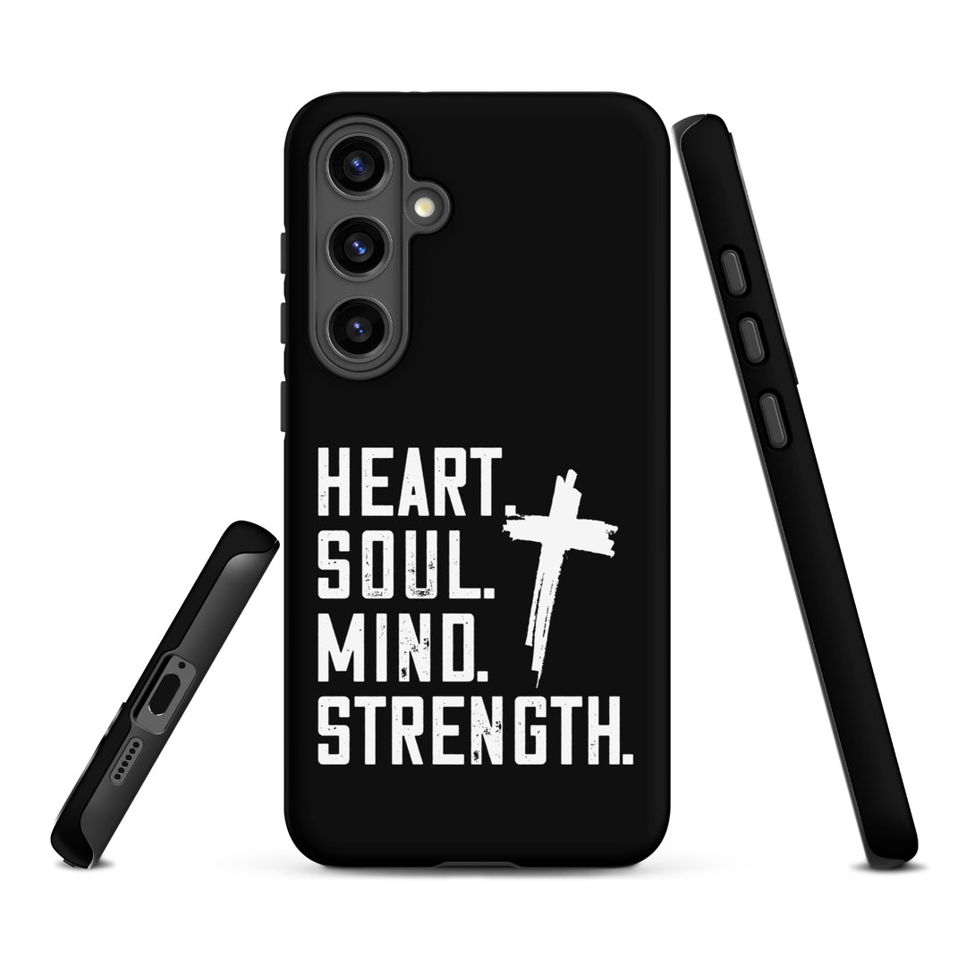 Christian Phone Case Heart Soul Mind Strength Black  for Samsung® Samsung® Phone Cases   