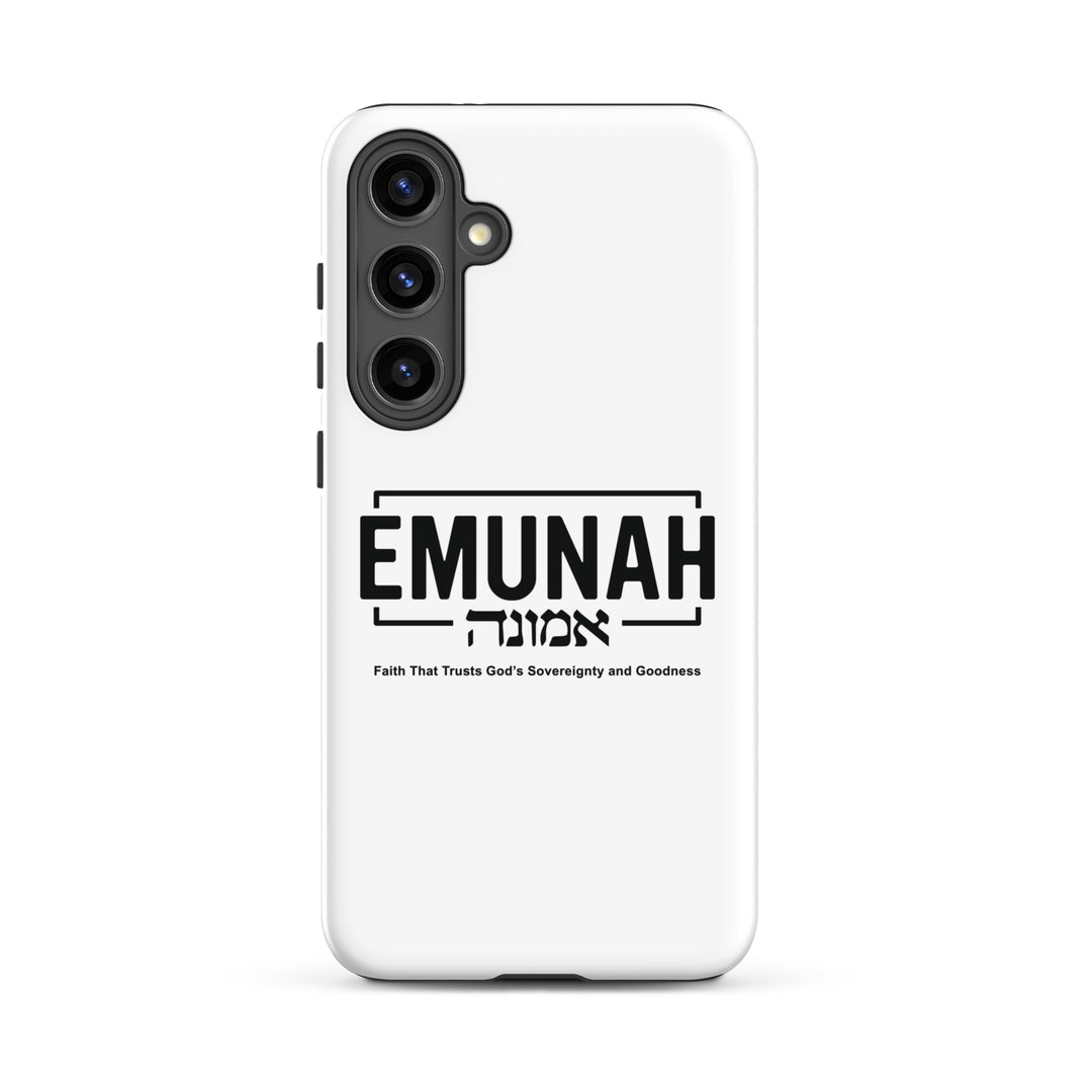 Christian Phone Case Emunah Faith That Trusts White for Samsung® Samsung® Phone Cases Matte Samsung Galaxy S24 Plus 