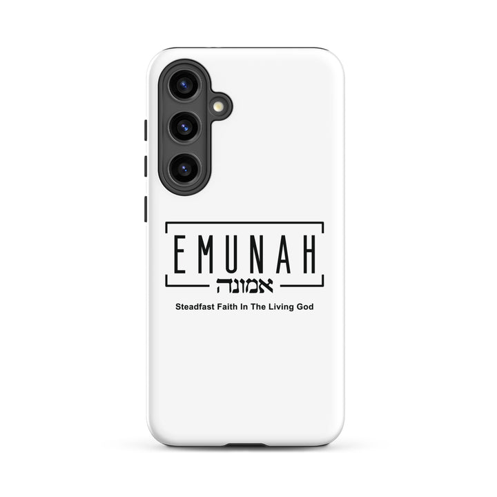 Christian Phone Case Emunah Steadfast Faith White for Samsung® Samsung® Phone Cases Matte Samsung Galaxy S24 Plus 