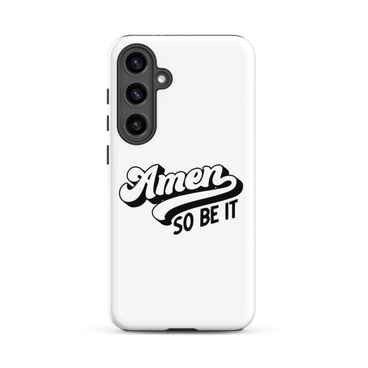 Christian Phone Case Amen So Be It White for Samsung® Samsung® Phone Cases Matte Samsung Galaxy S24 Plus 