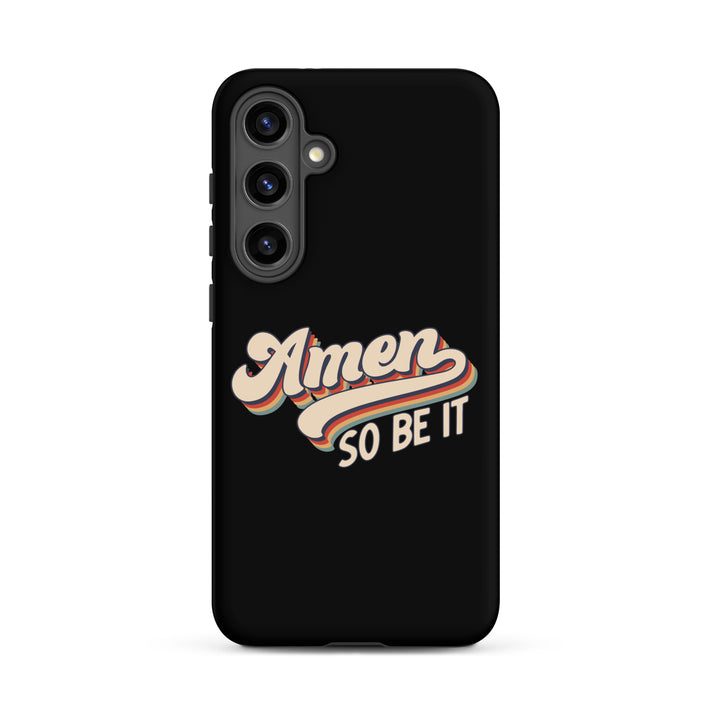 Christian Phone Case Amen So Be It Black for Samsung® Samsung® Phone Cases Matte Samsung Galaxy S24 Plus 