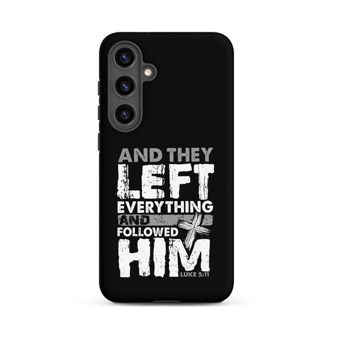 Christian Phone Case Left Everything Cross Black for Samsung® Samsung® Phone Cases Matte Samsung Galaxy S24 Plus 