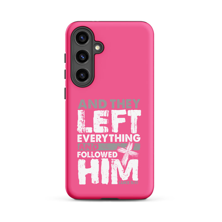 Christian Phone Case Left Everything Cross Pink for Samsung® Samsung® Phone Cases Matte Samsung Galaxy S24 Plus 