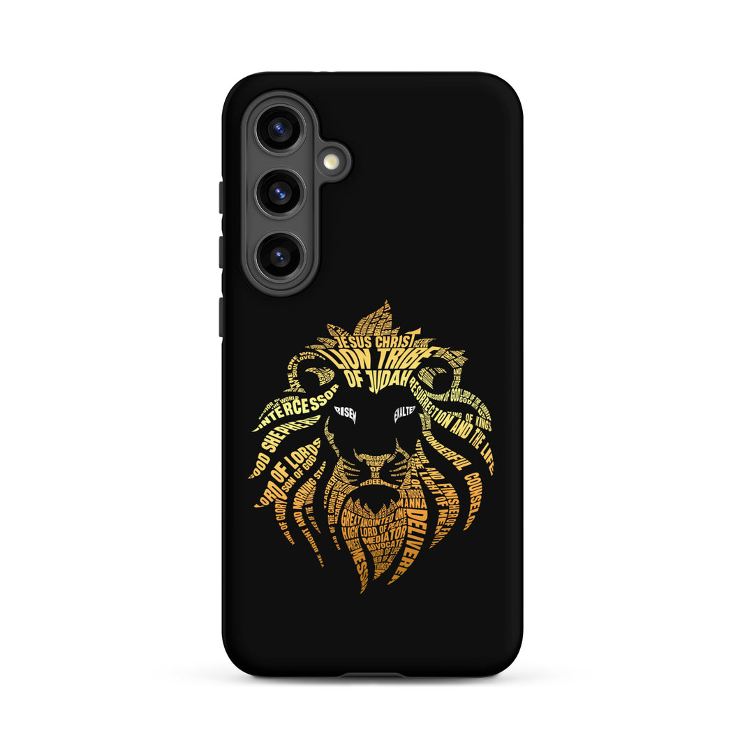 Christian Phone Case Lion Word Cloud Black for Samsung® Samsung® Phone Cases Matte Samsung Galaxy S24 Plus 