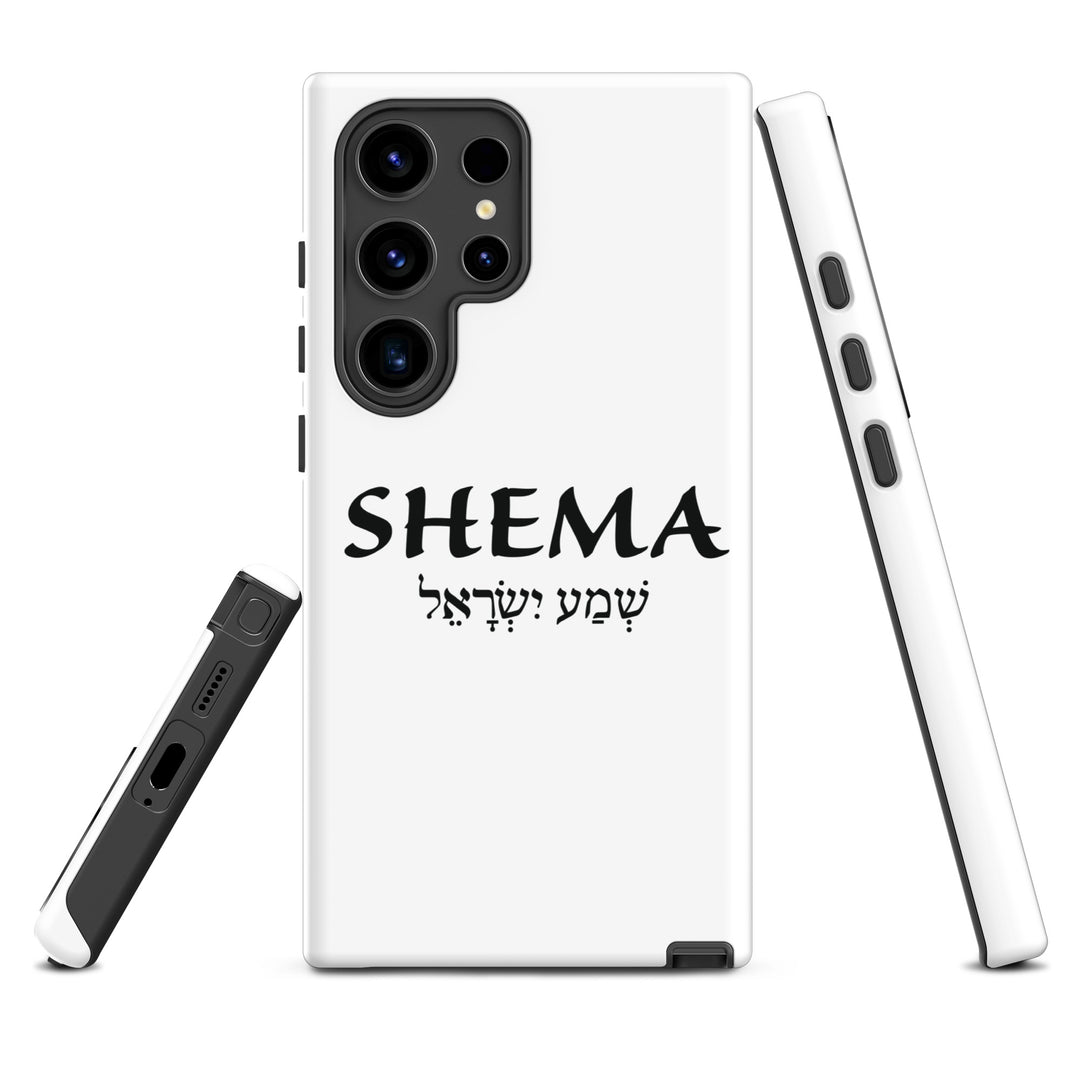 Christian Phone Case Shema Hebrew White for Samsung® Samsung® Phone Cases   