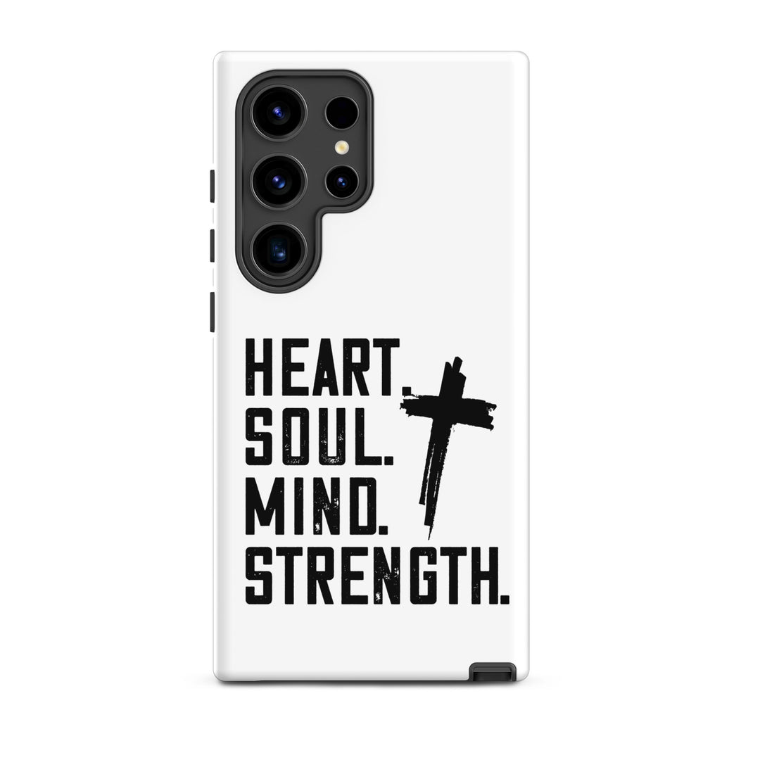 Christian Phone Case Heart Soul Mind Strength White for Samsung® Samsung® Phone Cases Matte Samsung Galaxy S24 Ultra 