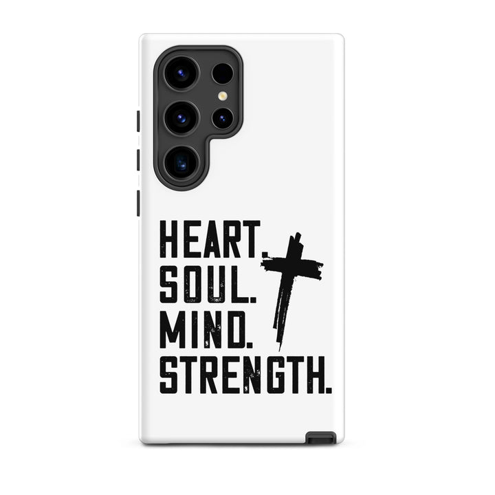 Christian Phone Case Heart Soul Mind Strength White for Samsung® Samsung® Phone Cases Matte Samsung Galaxy S24 Ultra 