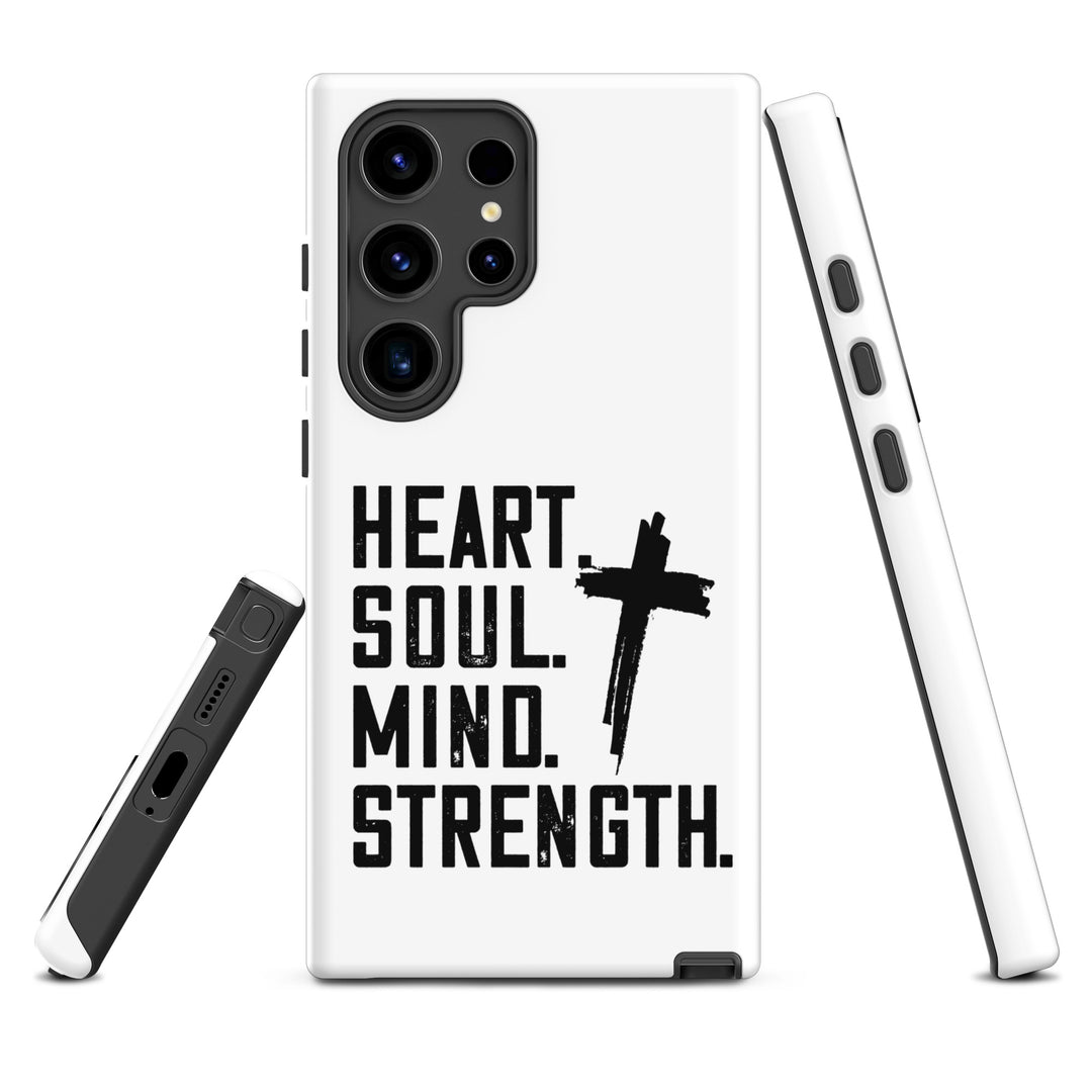 Christian Phone Case Heart Soul Mind Strength White for Samsung® Samsung® Phone Cases   