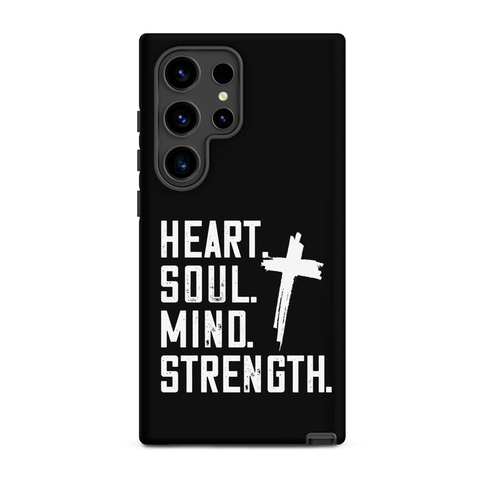 Christian Phone Case Heart Soul Mind Strength Black  for Samsung® Samsung® Phone Cases Matte Samsung Galaxy S24 Ultra 