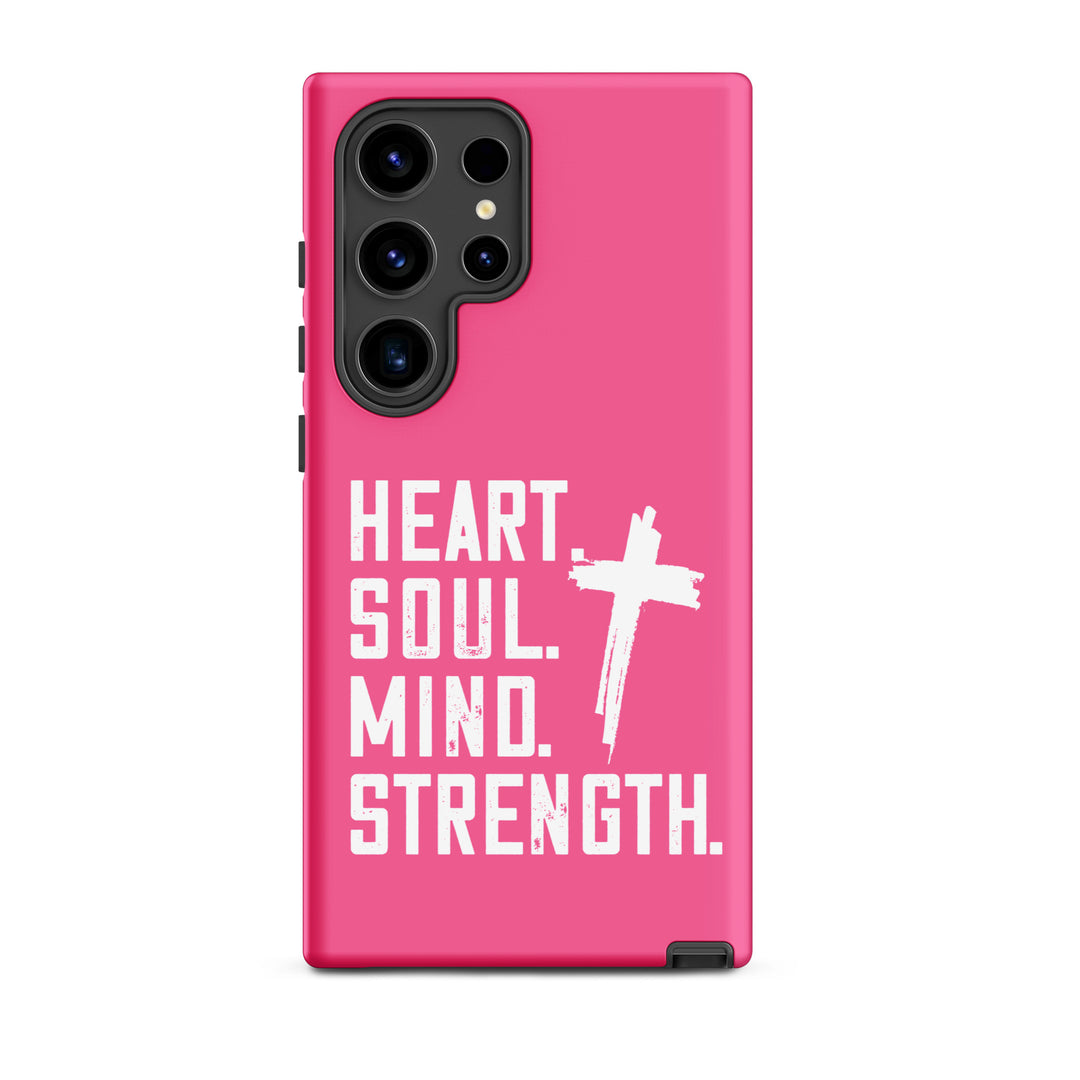 Christian Phone Case Heart Soul Mind Strength Pink for Samsung® Samsung® Phone Cases Matte Samsung Galaxy S24 Ultra 