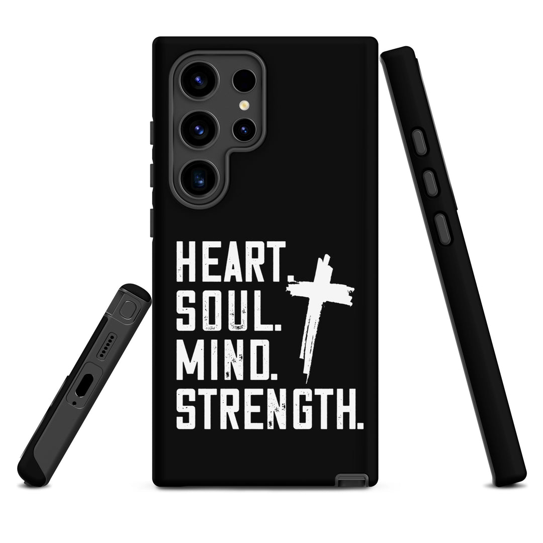 Christian Phone Case Heart Soul Mind Strength Black  for Samsung® Samsung® Phone Cases   