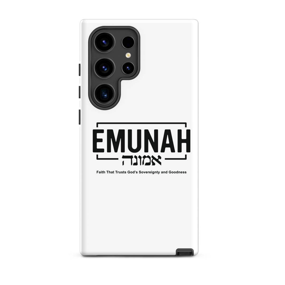 Christian Phone Case Emunah Faith That Trusts White for Samsung® Samsung® Phone Cases Matte Samsung Galaxy S24 Ultra 