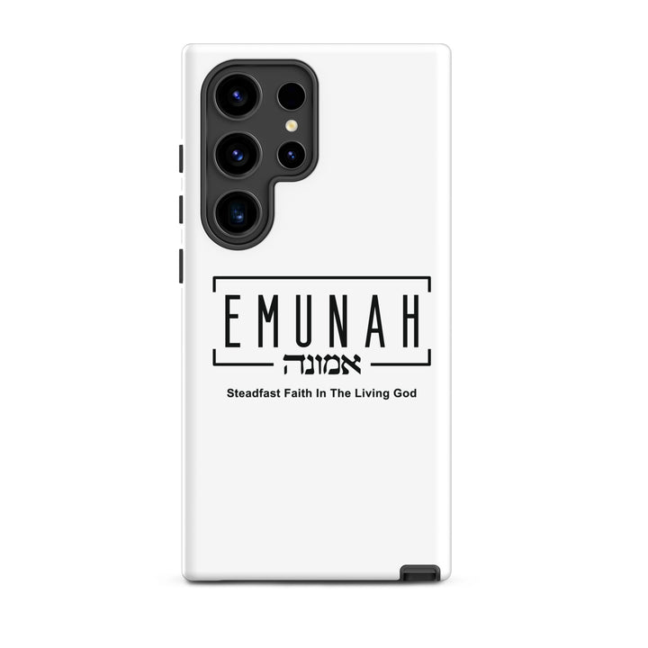 Christian Phone Case Emunah Steadfast Faith White for Samsung® Samsung® Phone Cases Matte Samsung Galaxy S24 Ultra 