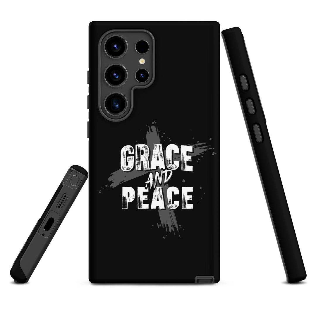 Christian Phone Case Grace and Peace Cross Black for Samsung® Samsung® Phone Cases   