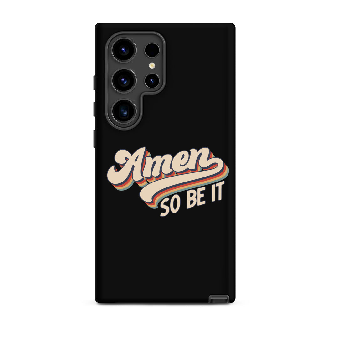 Christian Phone Case Amen So Be It Black for Samsung® Samsung® Phone Cases Matte Samsung Galaxy S24 Ultra 