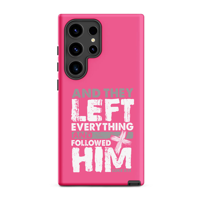 Christian Phone Case Left Everything Cross Pink for Samsung® Samsung® Phone Cases Matte Samsung Galaxy S24 Ultra 